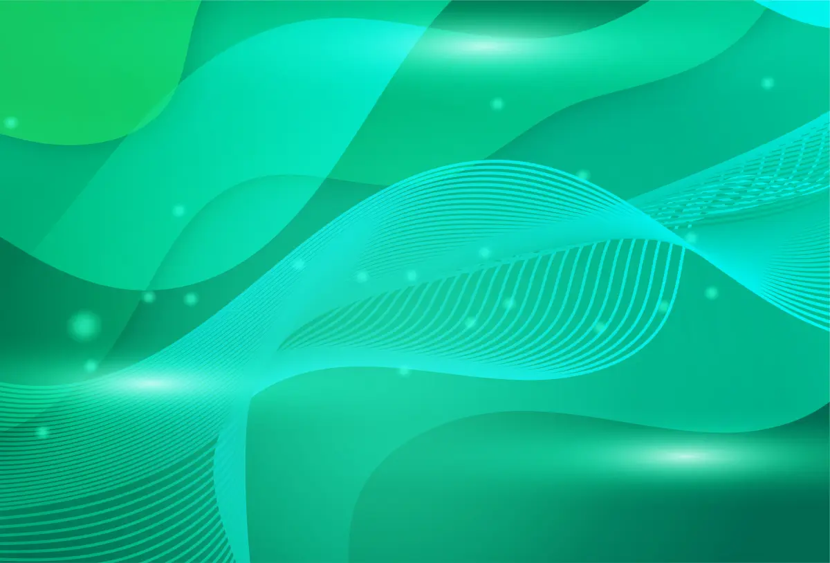 Flowing teal and green waves